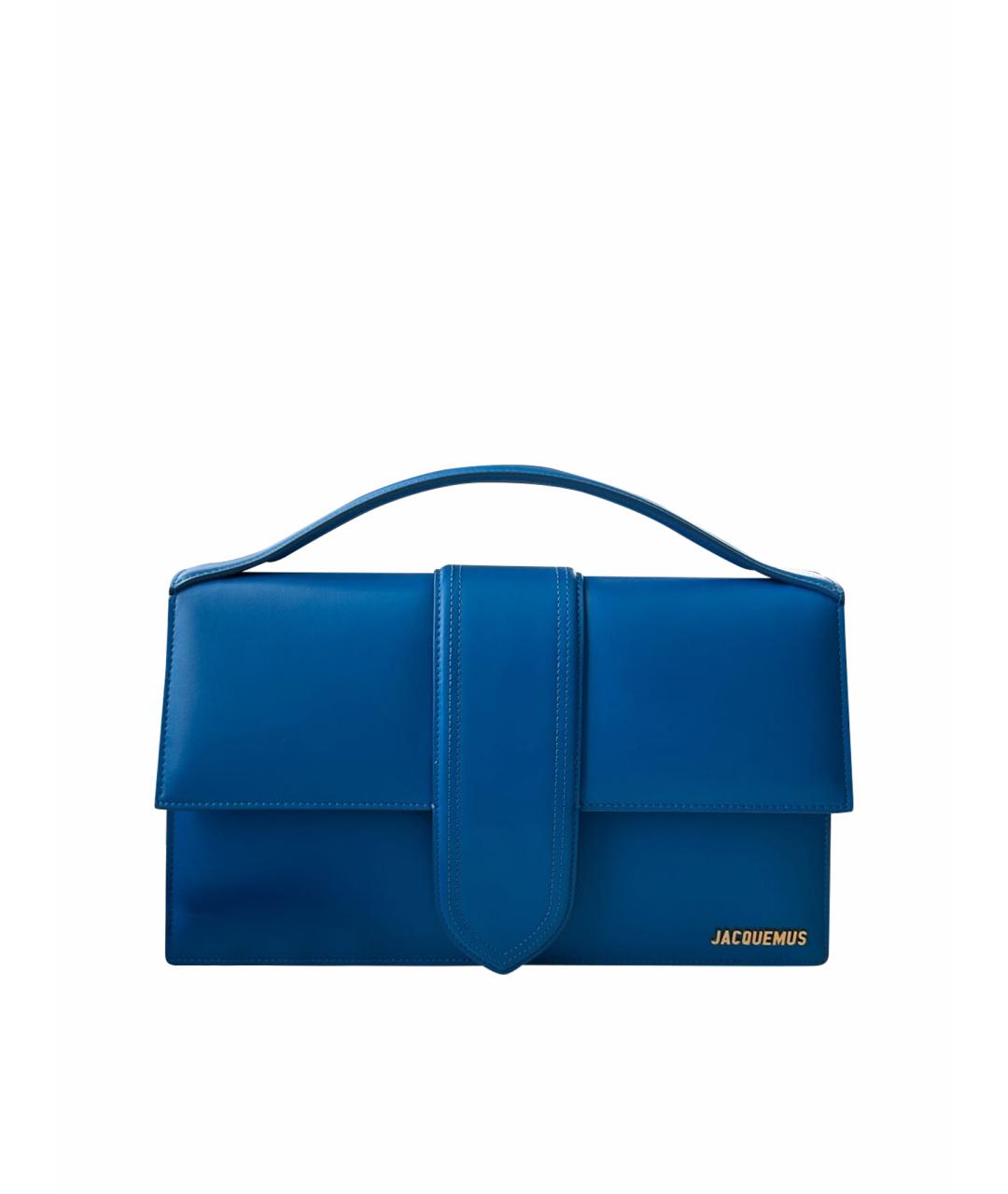 JACQUEMUS Синяя кожаная сумка с короткими ручками, фото 1
