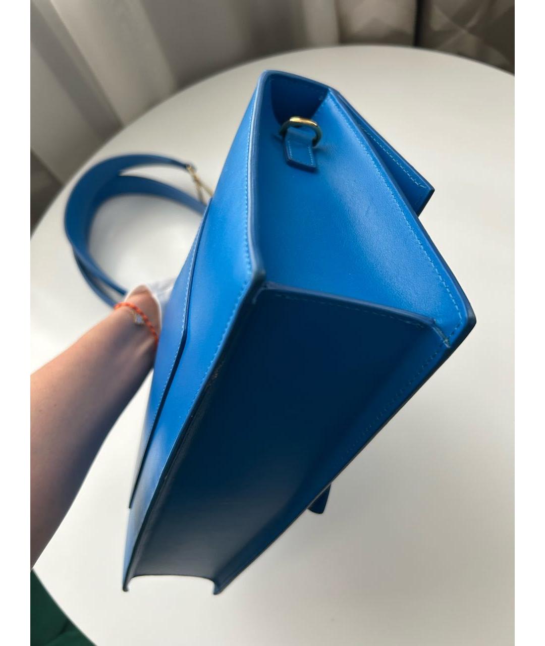 JACQUEMUS Синяя кожаная сумка с короткими ручками, фото 8