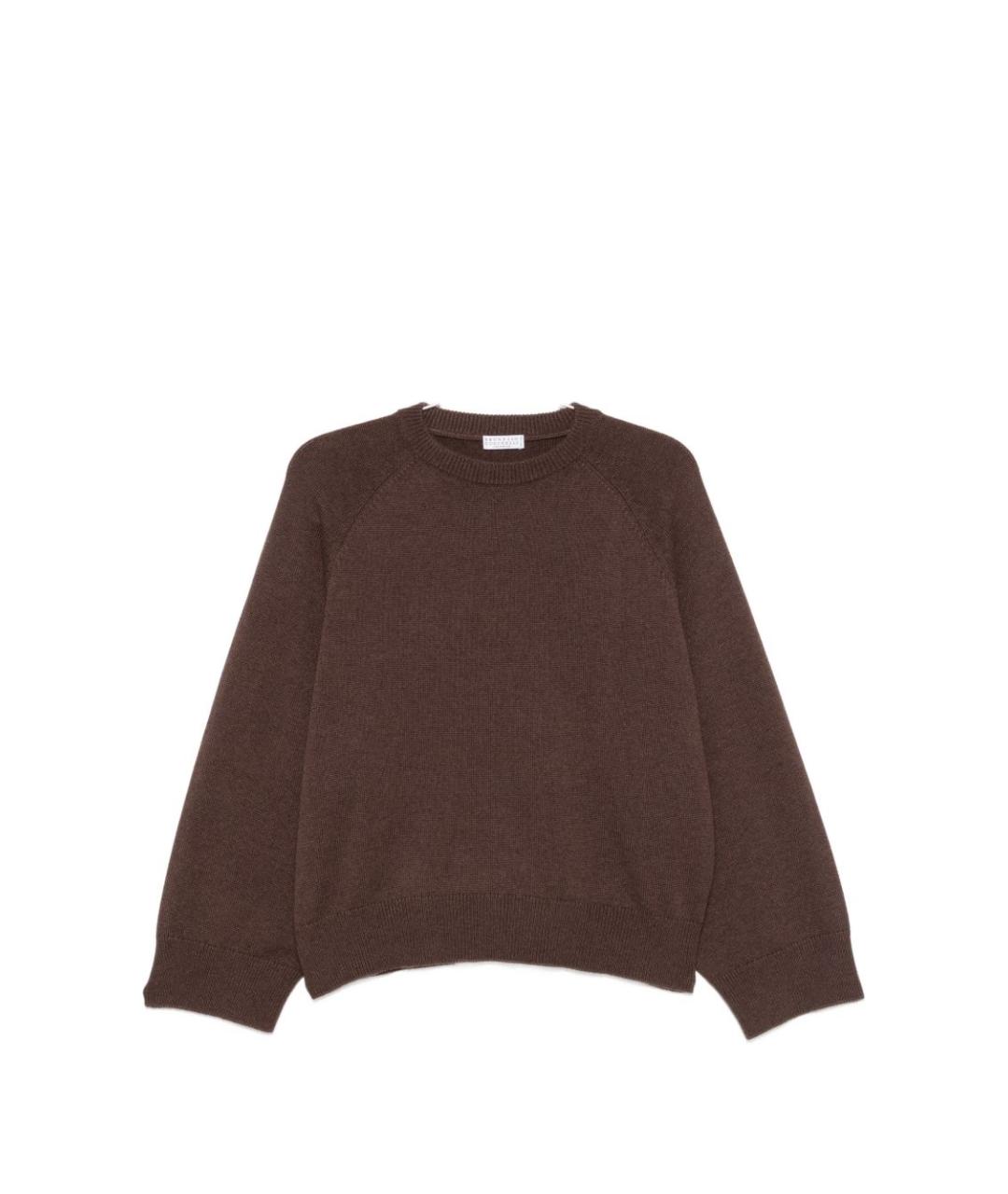 BRUNELLO CUCINELLI Коричневый кашемировый джемпер / свитер, фото 1