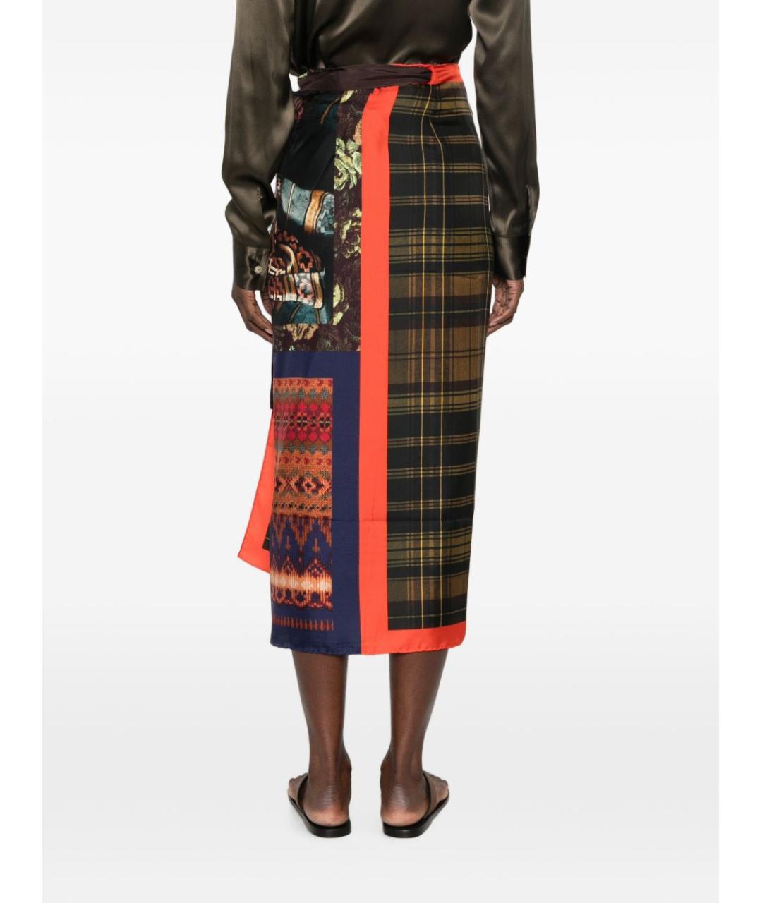 DRIES VAN NOTEN Мульти шелковая юбка миди, фото 4