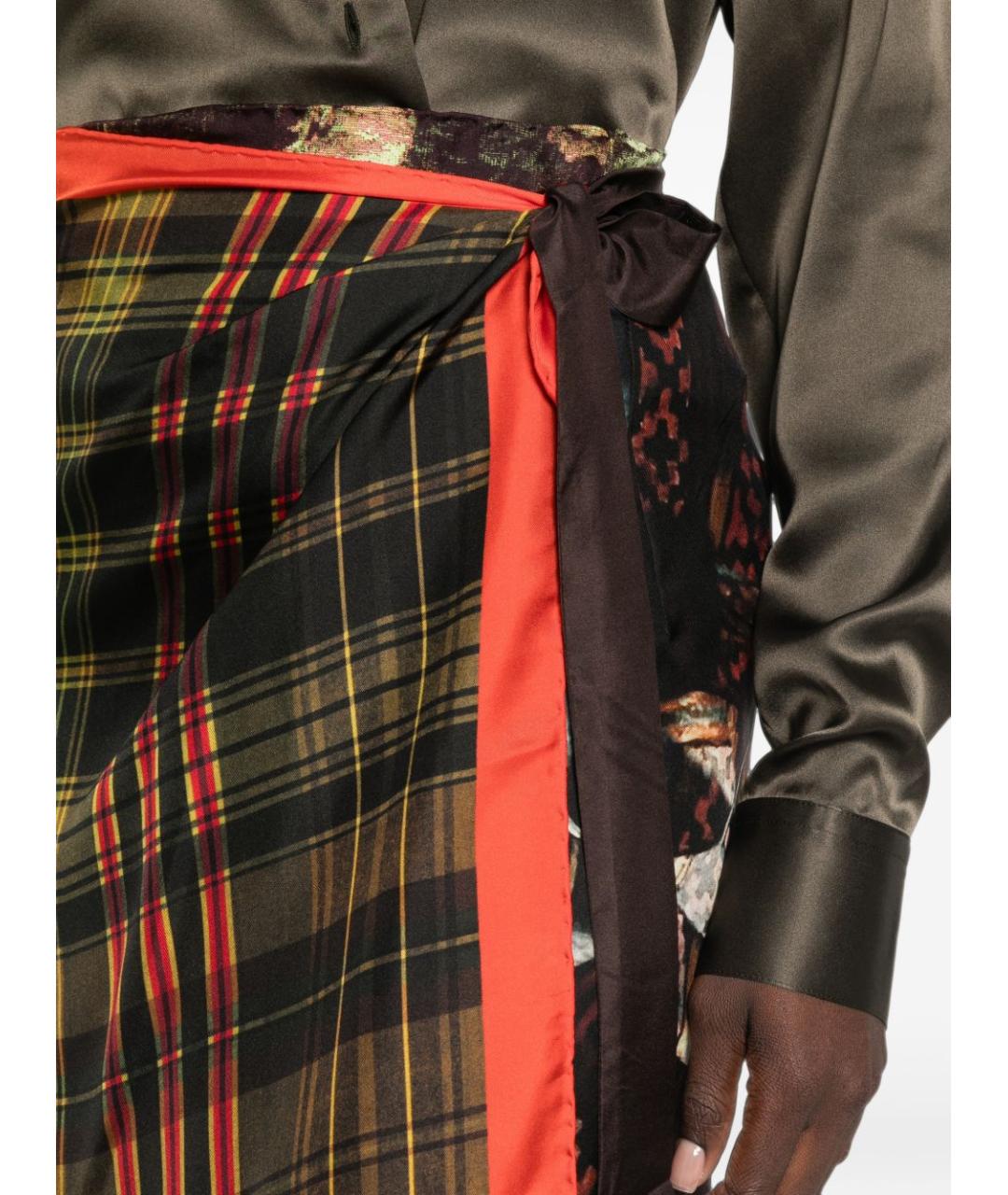 DRIES VAN NOTEN Мульти шелковая юбка миди, фото 2