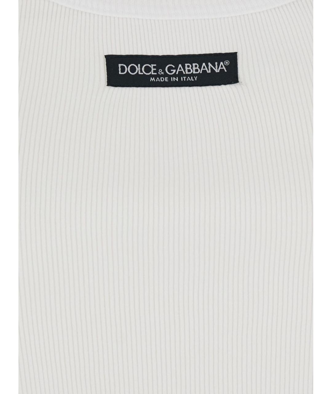 DOLCE&GABBANA Белая хлопковая майка, фото 2