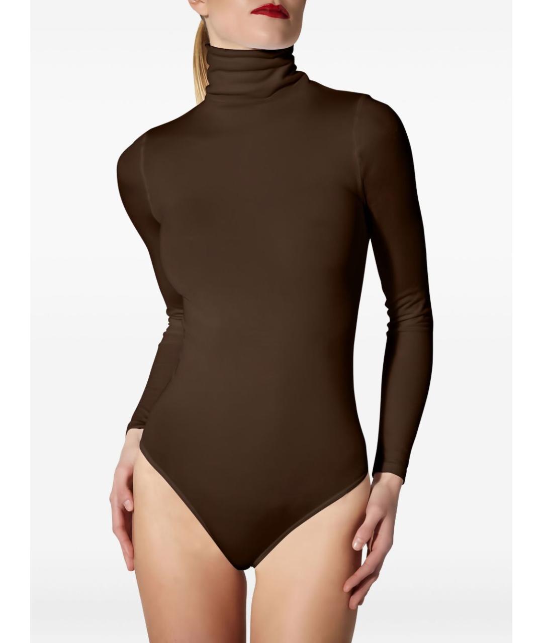 WOLFORD Коричневое хлопковое боди, фото 4