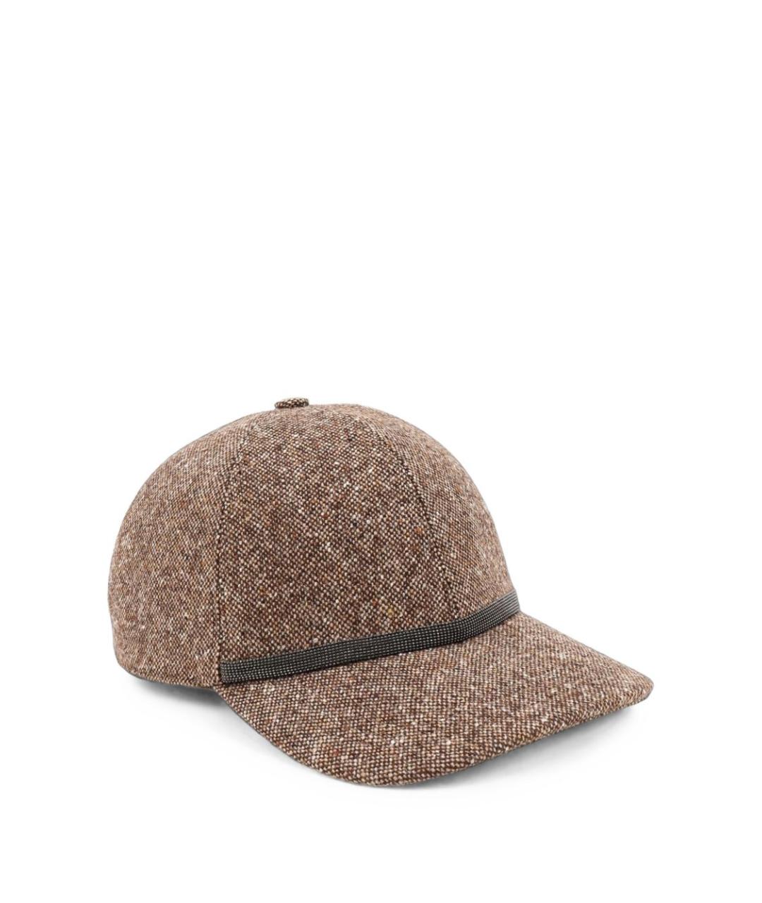 BRUNELLO CUCINELLI Коричневая шерстяная кепка, фото 2