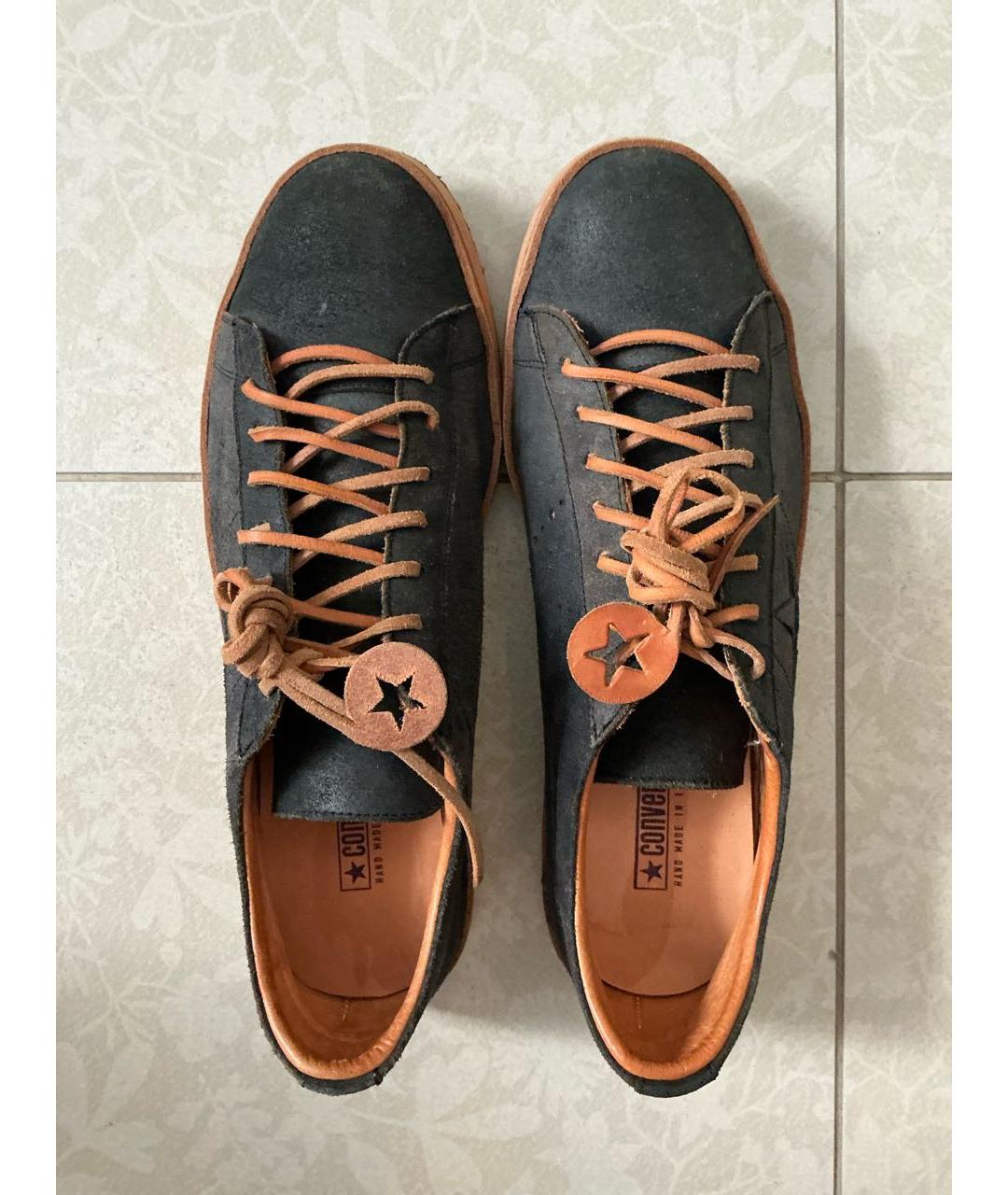 CONVERSE Антрацитовые замшевые низкие кроссовки / кеды, фото 3