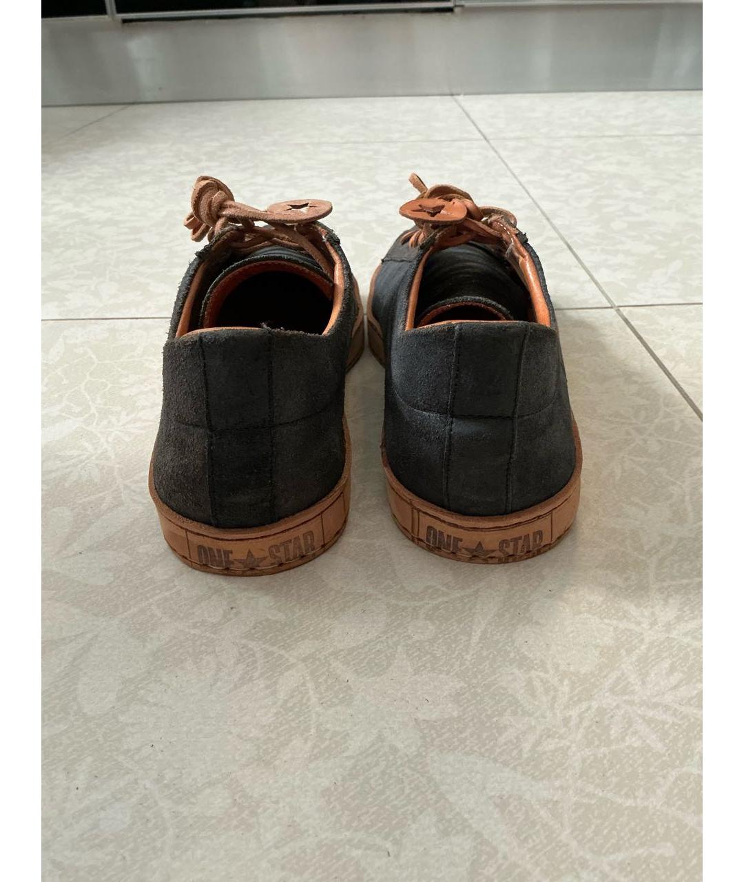 CONVERSE Антрацитовые замшевые низкие кроссовки / кеды, фото 4