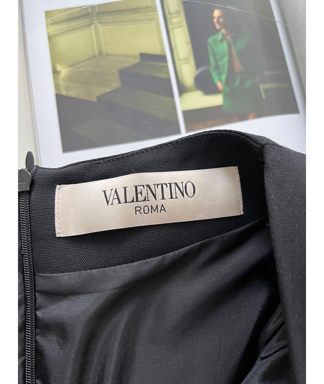 VALENTINO Черное шерстяное коктейльное платье, фото 7