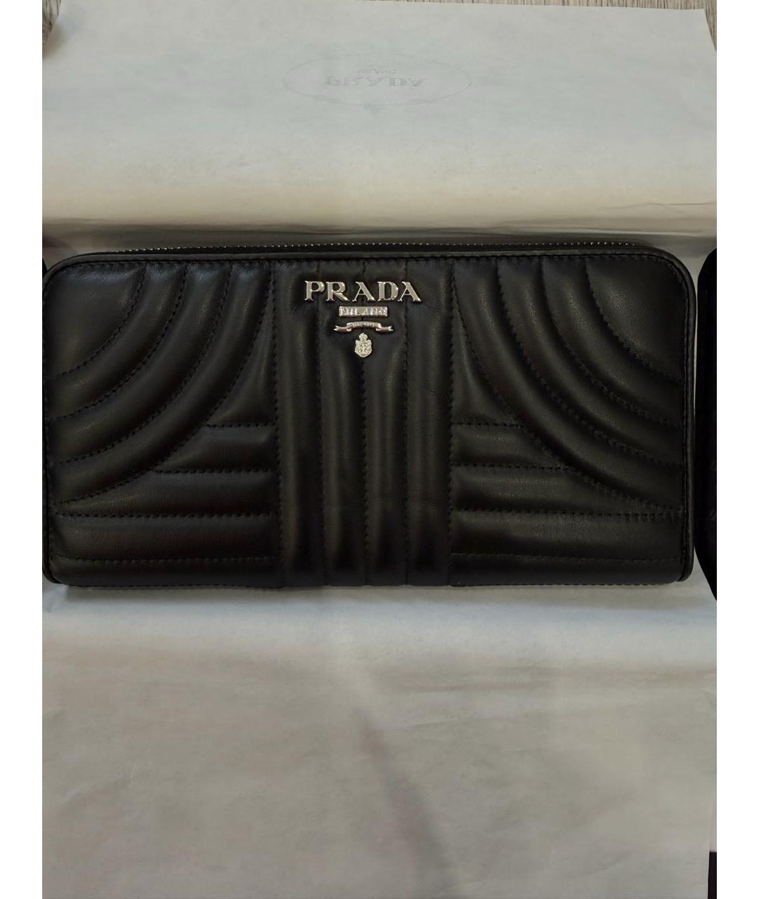 PRADA Черный кожаный кошелек, фото 9