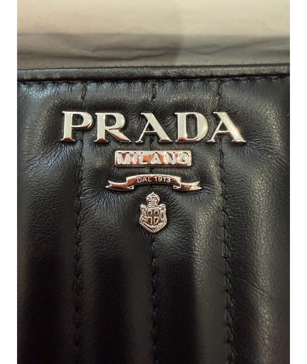 PRADA Черный кожаный кошелек, фото 6