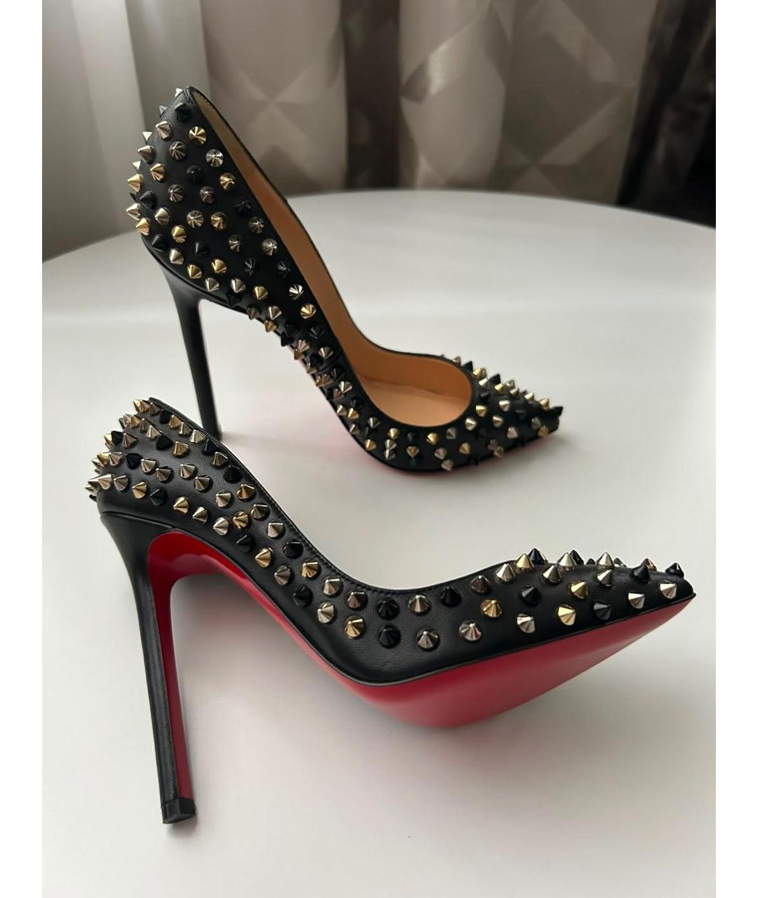 CHRISTIAN LOUBOUTIN Черные кожаные туфли, фото 2
