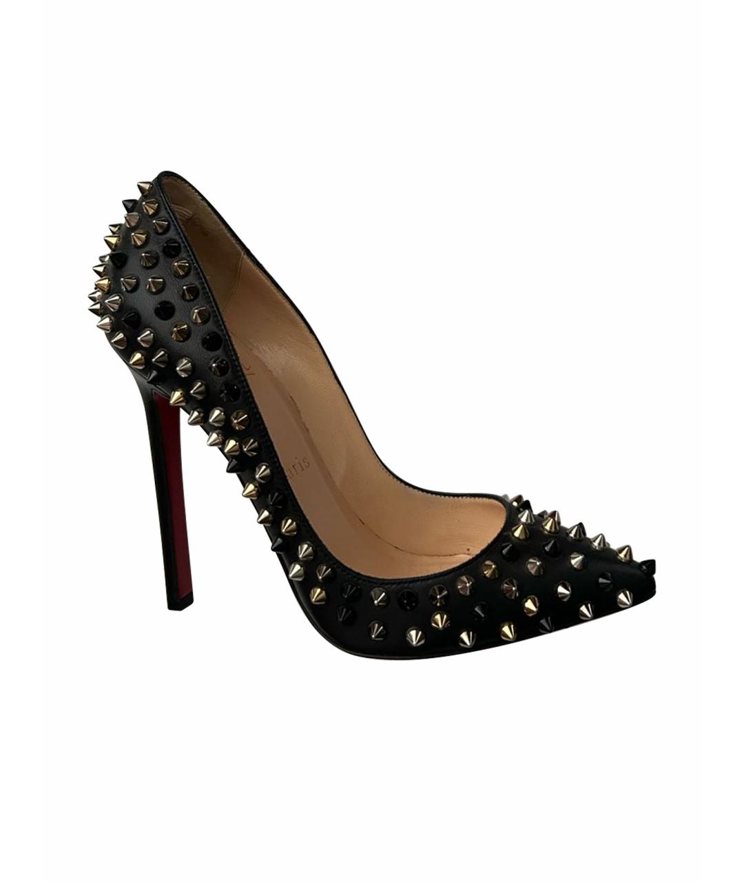 CHRISTIAN LOUBOUTIN Черные кожаные туфли, фото 1