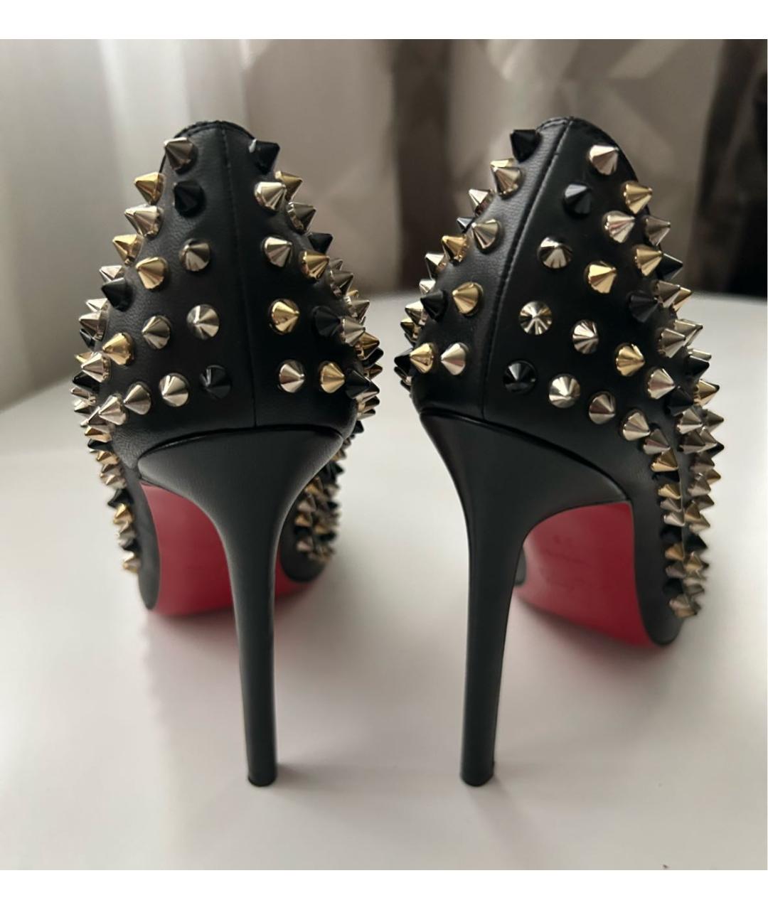CHRISTIAN LOUBOUTIN Черные кожаные туфли, фото 3