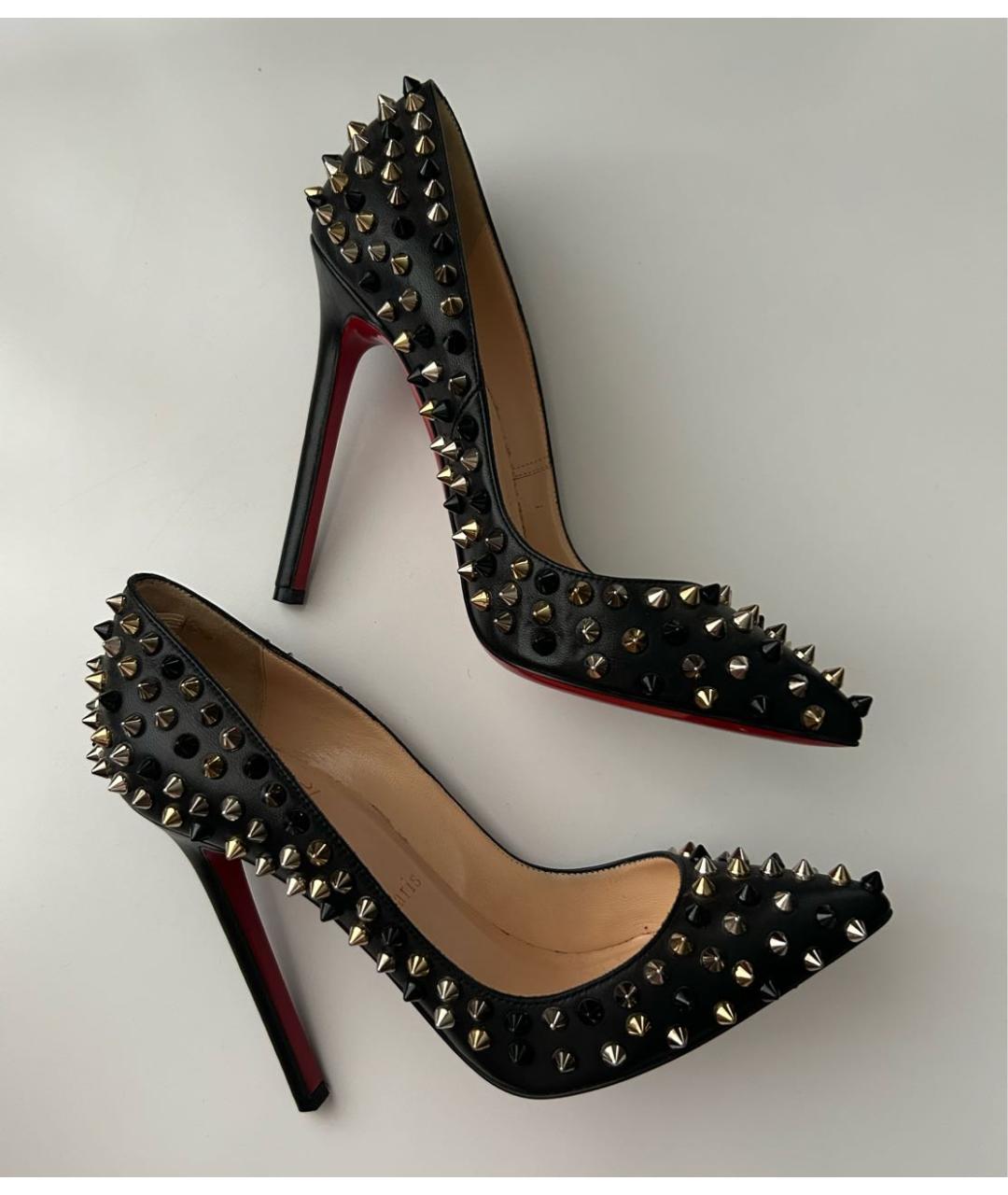 CHRISTIAN LOUBOUTIN Черные кожаные туфли, фото 6