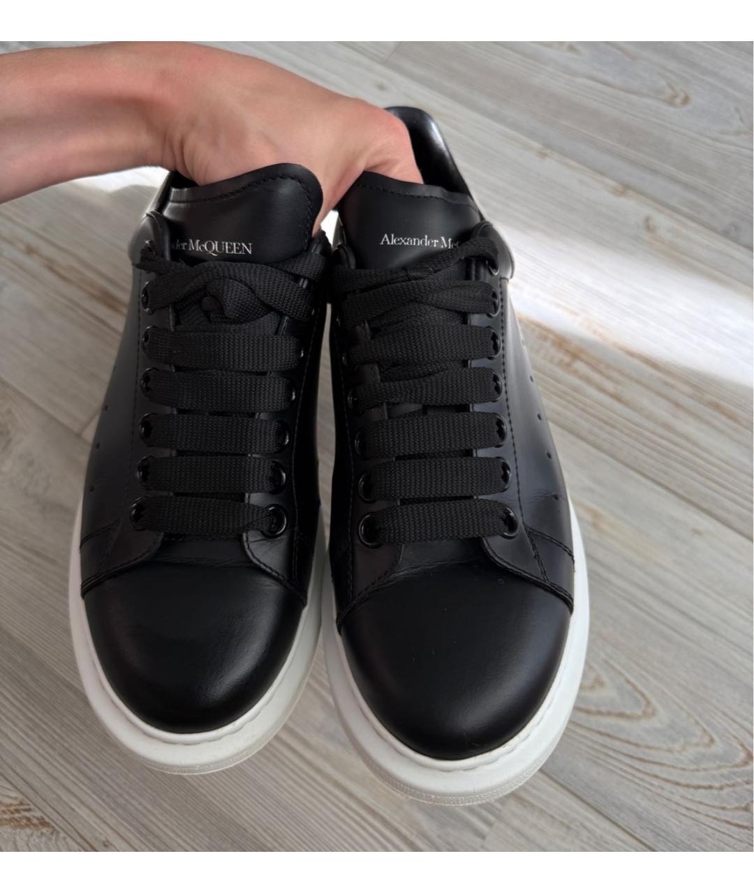 ALEXANDER MCQUEEN Черные кожаные кеды, фото 3