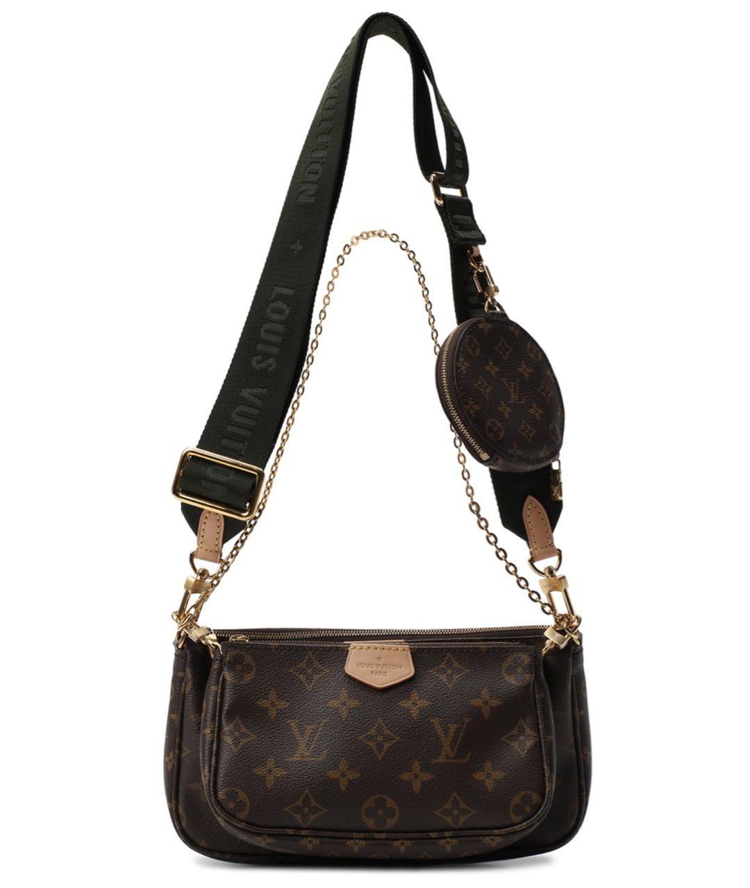 LOUIS VUITTON Коричневая кожаная сумка через плечо, фото 4