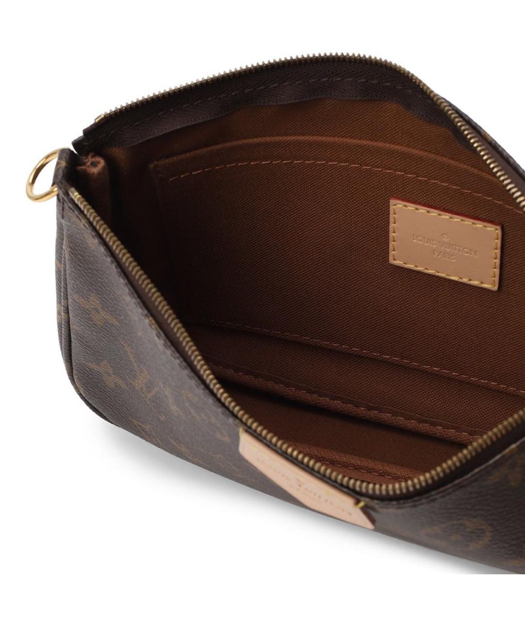 LOUIS VUITTON Коричневая кожаная сумка через плечо, фото 3