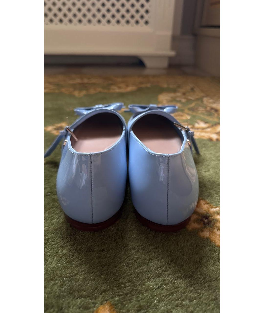 VALENTINO Голубые балетки из лакированной кожи, фото 4