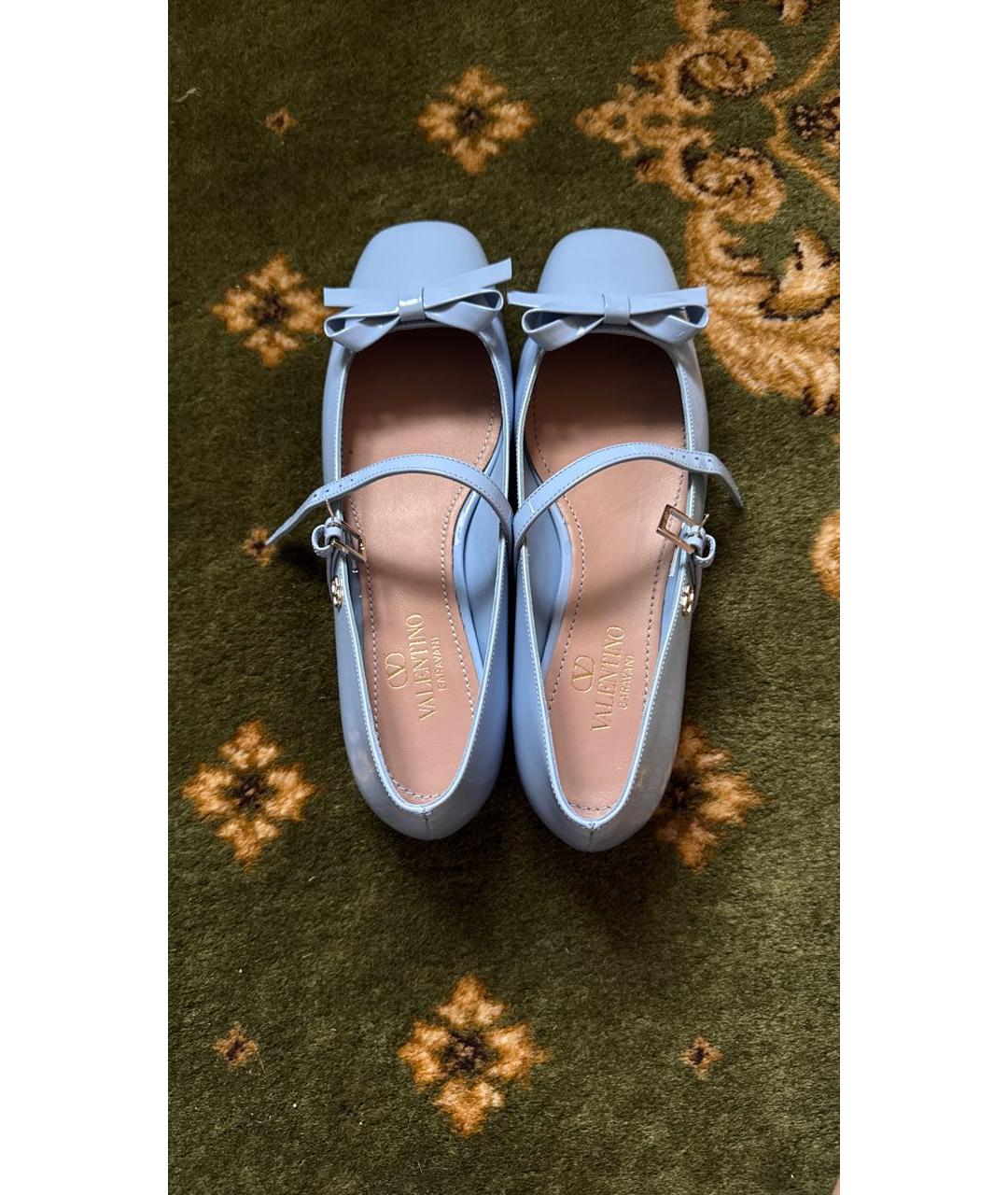 VALENTINO Голубые балетки из лакированной кожи, фото 3
