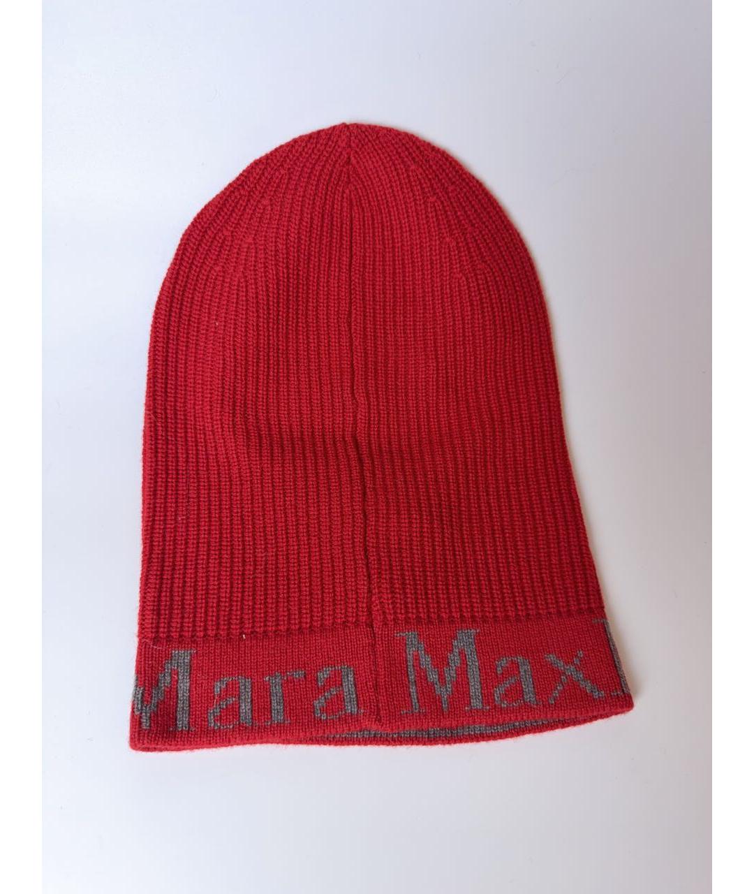 MAX MARA Красная шерстяная шапка, фото 2