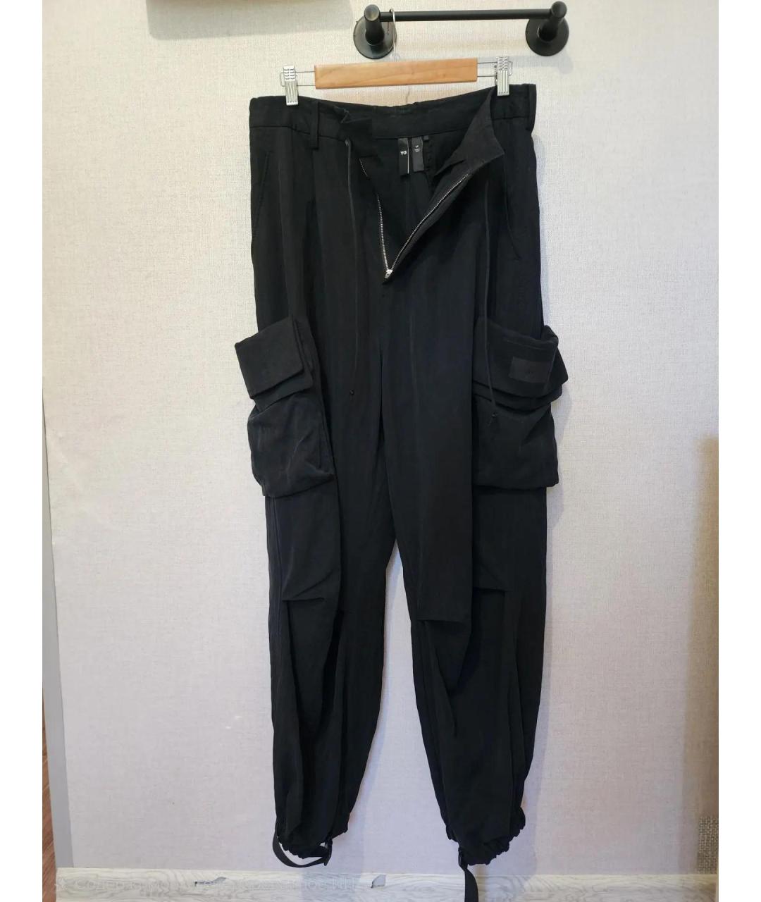 Y-3 Темно-синие лиоцелл брюки широкие, фото 10