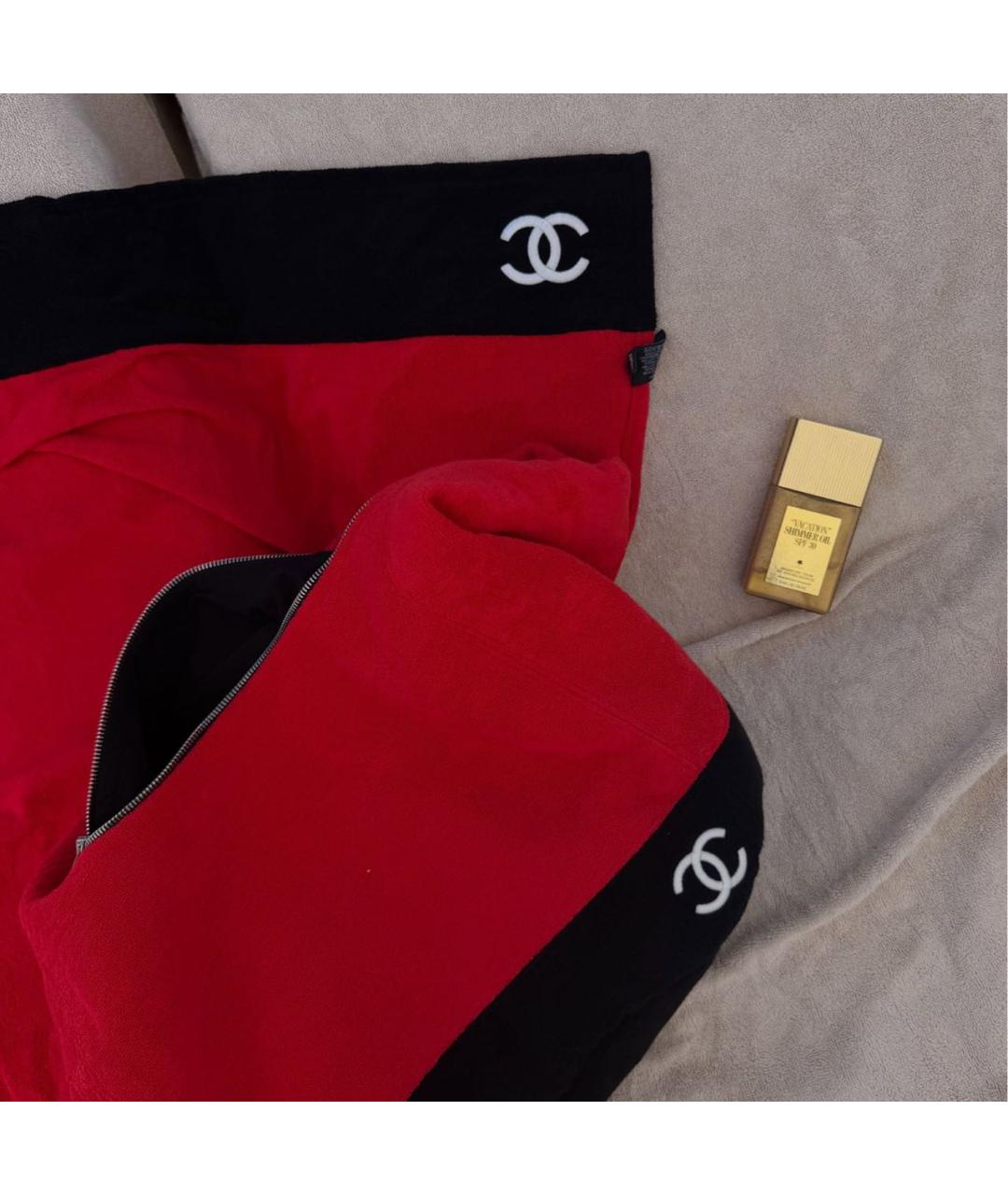 CHANEL Красная хлопковая пляжная сумка, фото 3