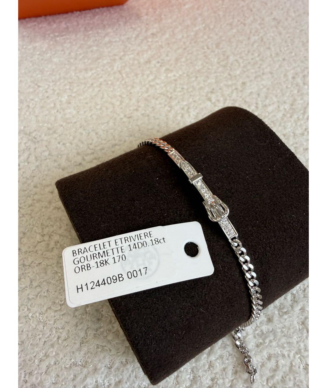 HERMES Серебряный браслет из белого золота, фото 6