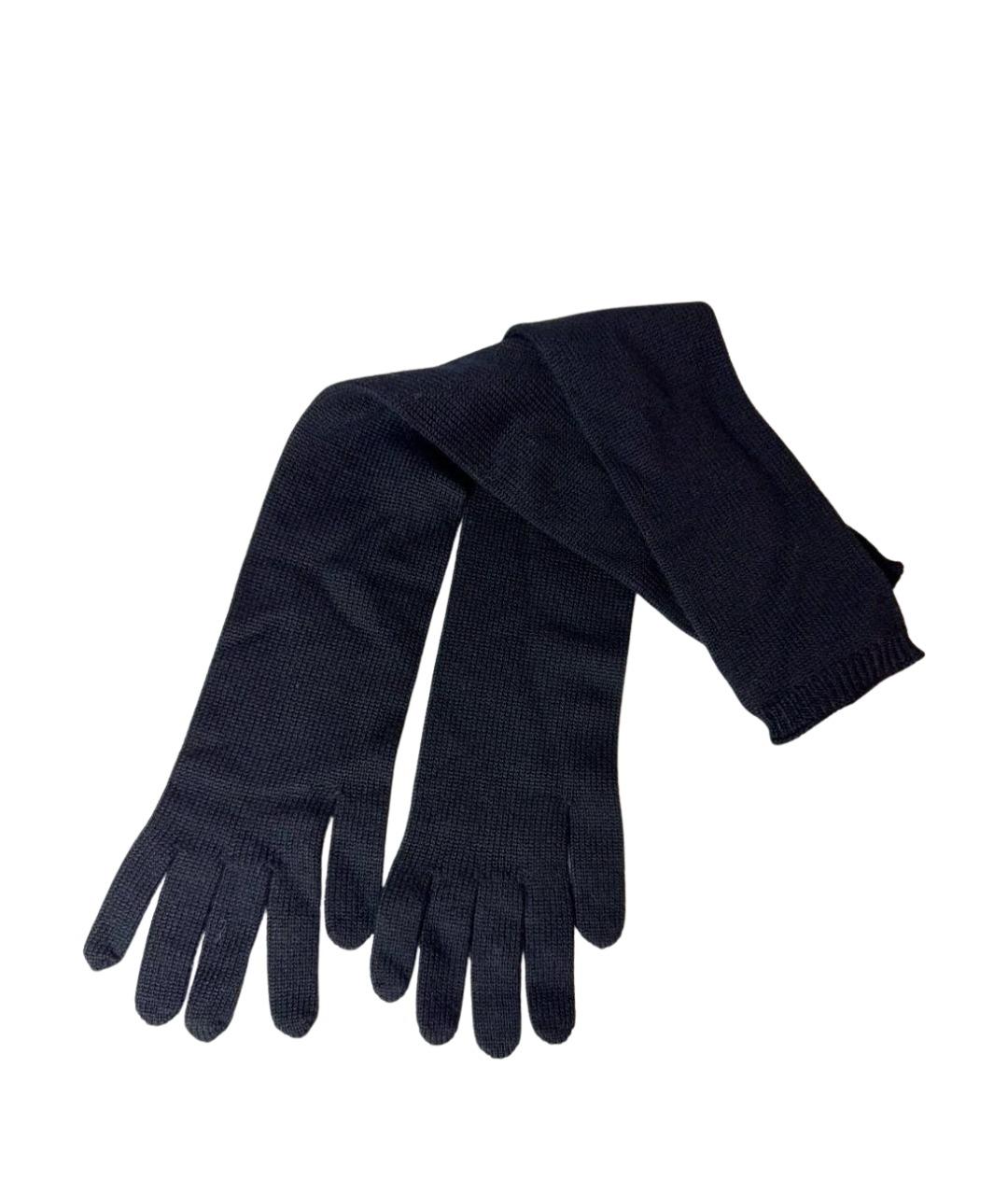 MAX MARA Черные шерстяные перчатки, фото 1