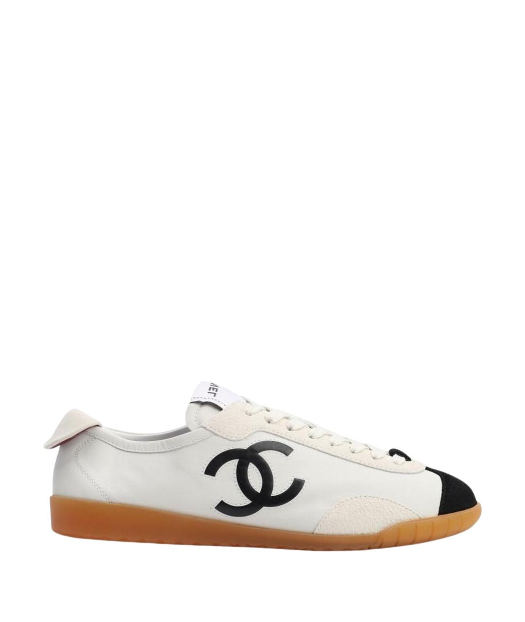 CHANEL Белые кожаные кеды, фото 1