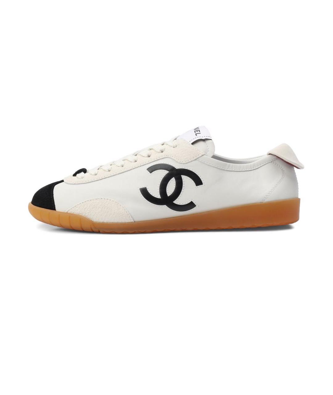 CHANEL Белые кожаные кеды, фото 5