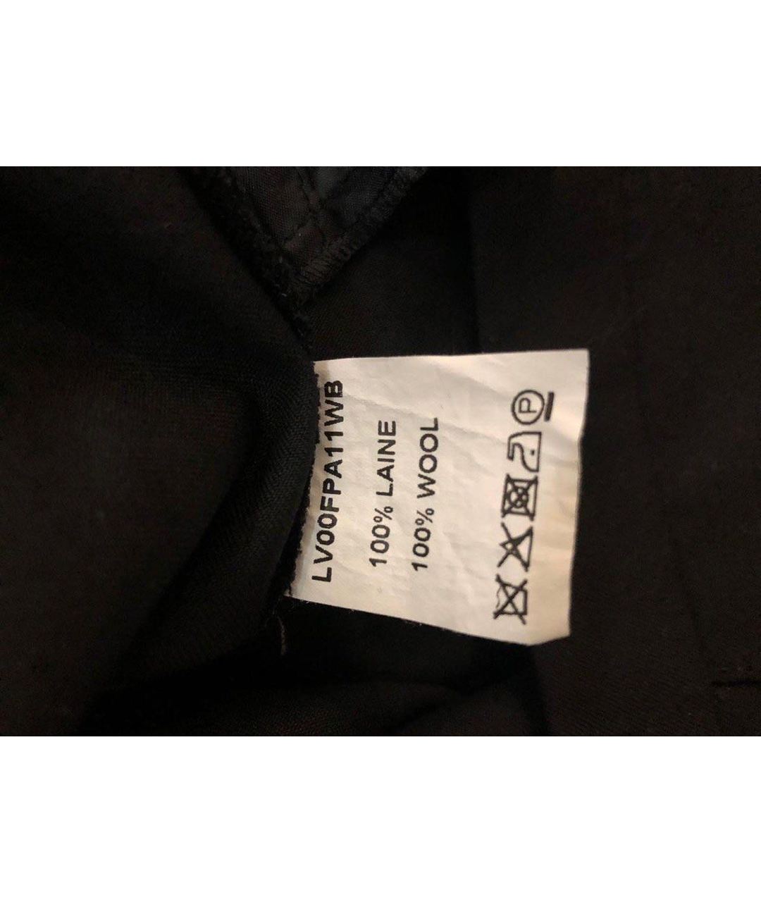 LOUIS VUITTON PRE-OWNED Черные шерстяные прямые брюки, фото 8
