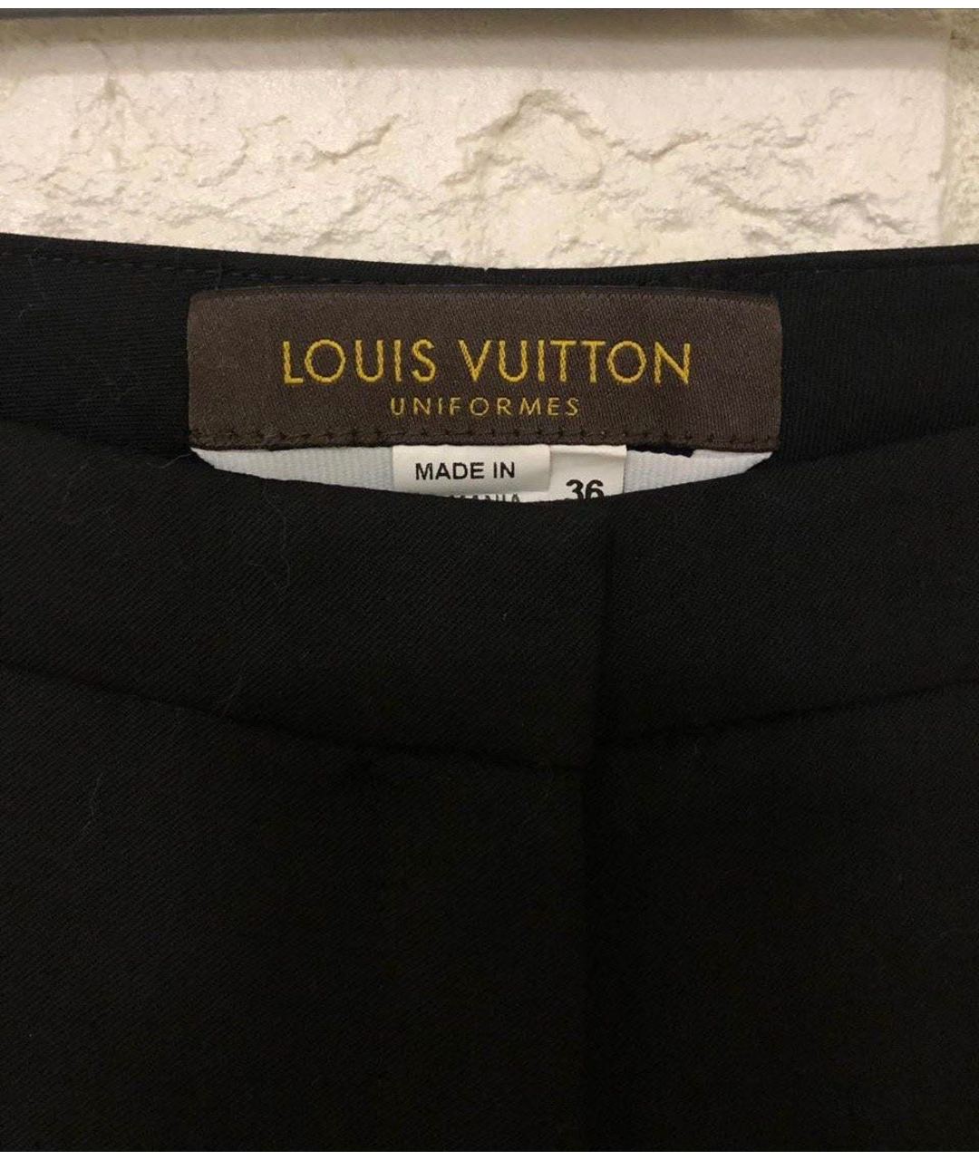 LOUIS VUITTON PRE-OWNED Черные шерстяные прямые брюки, фото 3