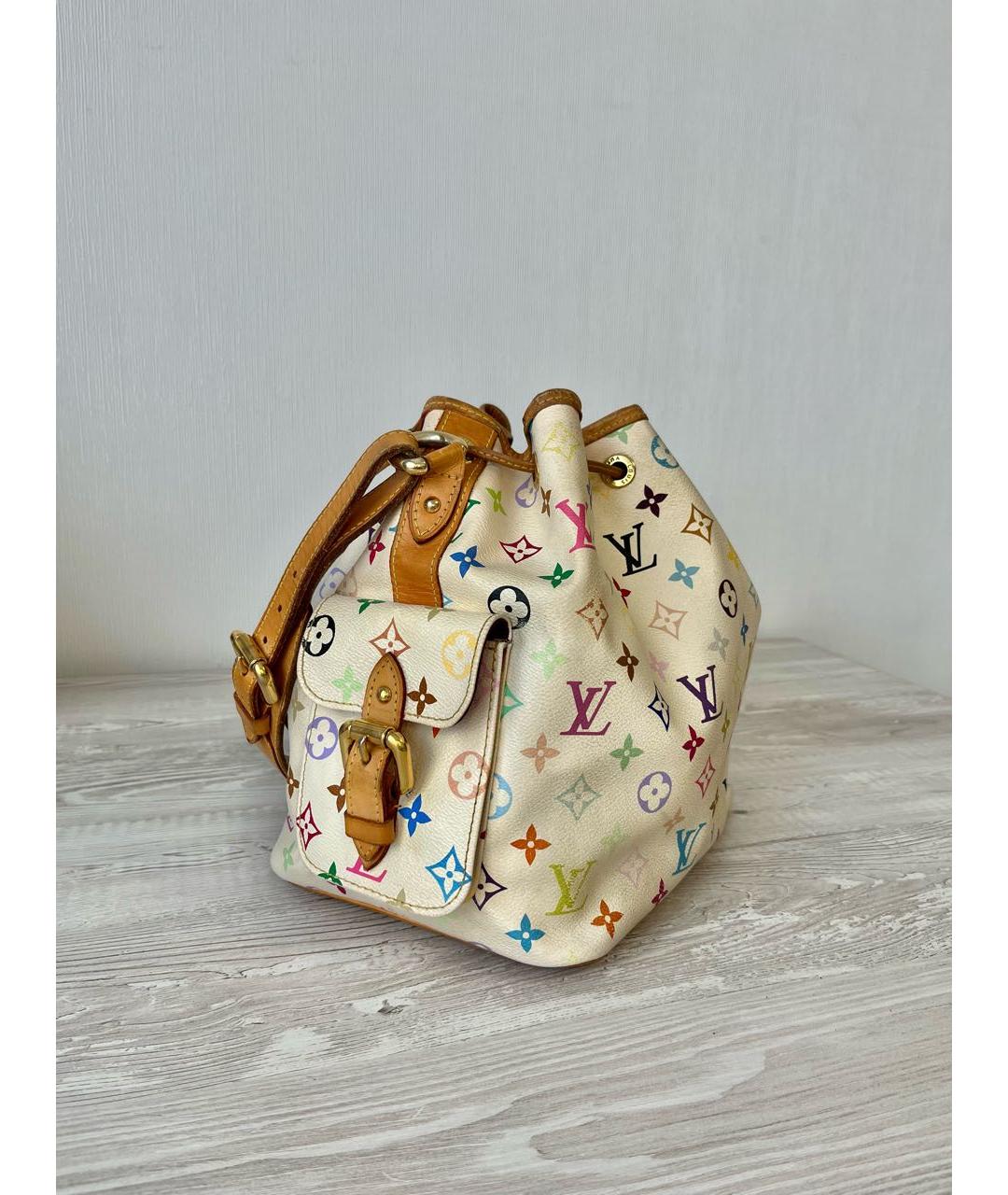 LOUIS VUITTON Белая канва сумка с короткими ручками, фото 3