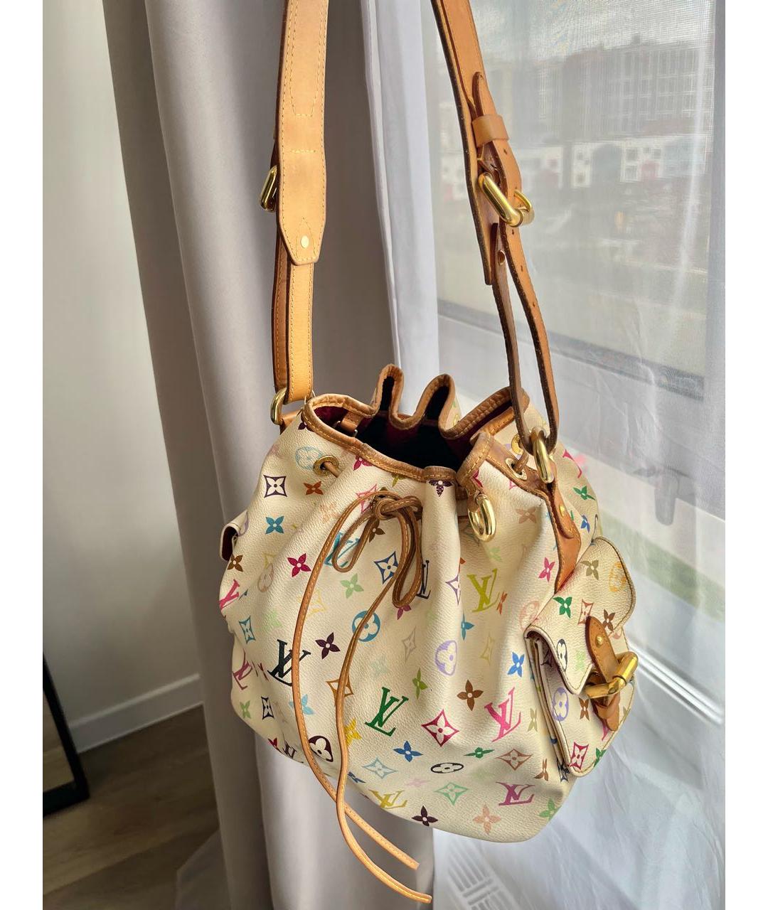 LOUIS VUITTON Белая канва сумка с короткими ручками, фото 6
