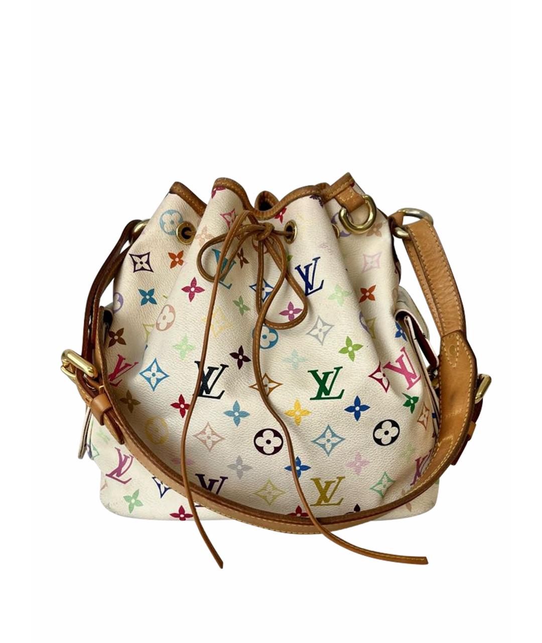 LOUIS VUITTON Белая канва сумка с короткими ручками, фото 1