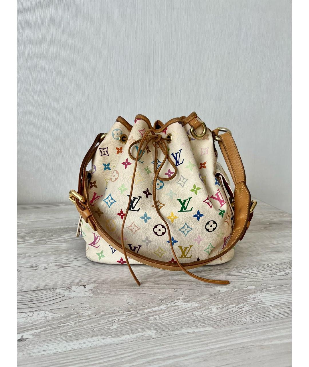 LOUIS VUITTON Белая канва сумка с короткими ручками, фото 9