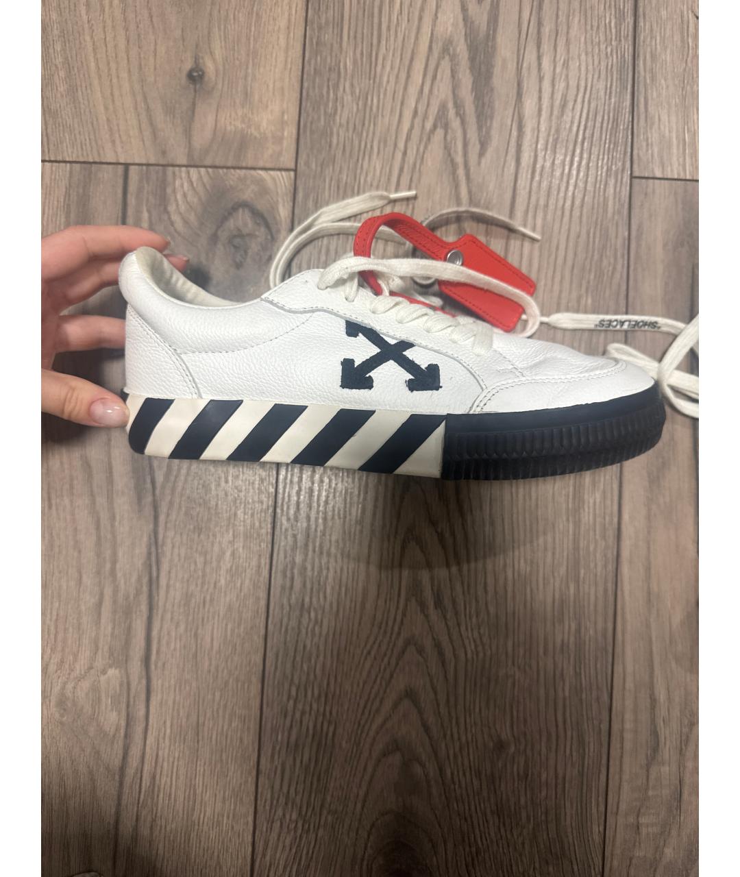 OFF-WHITE Белые кожаные кеды, фото 6