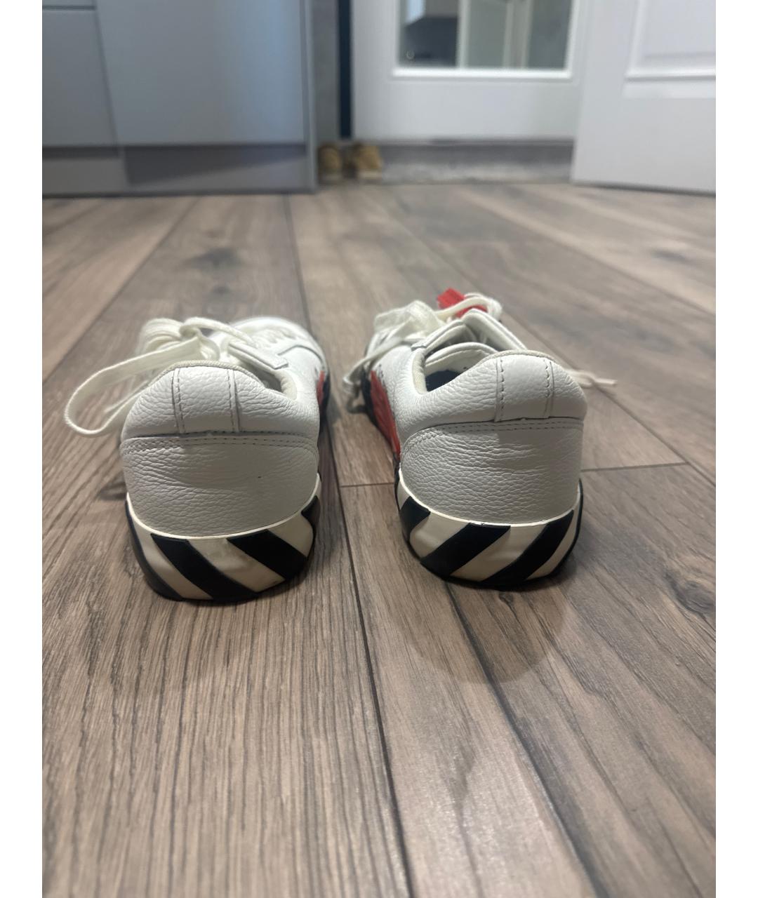 OFF-WHITE Белые кожаные кеды, фото 4