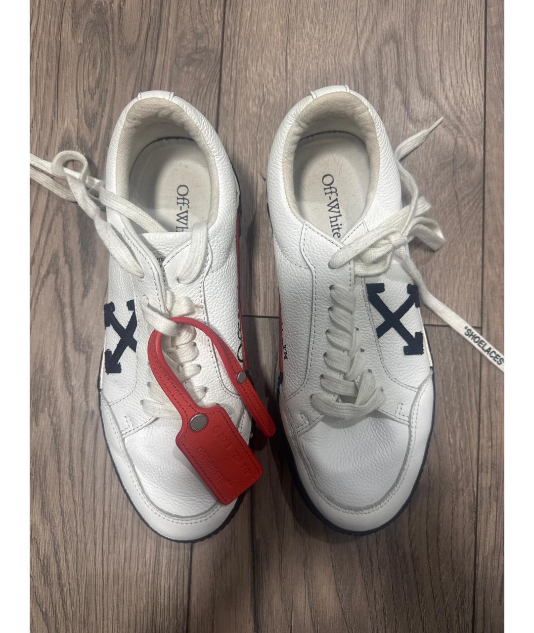 OFF-WHITE Белые кожаные кеды, фото 3