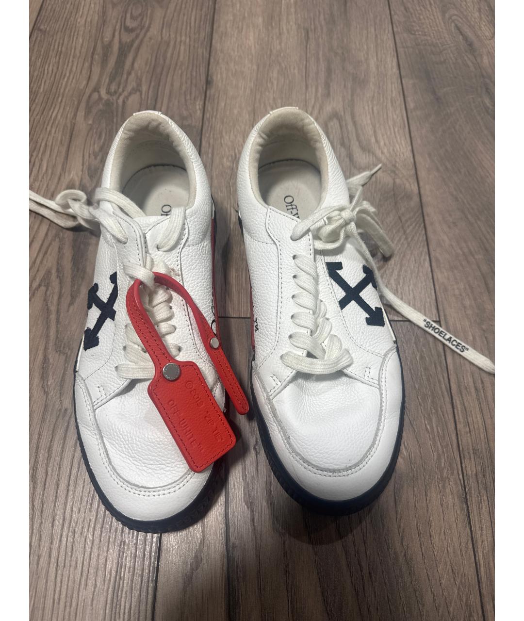 OFF-WHITE Белые кожаные кеды, фото 2