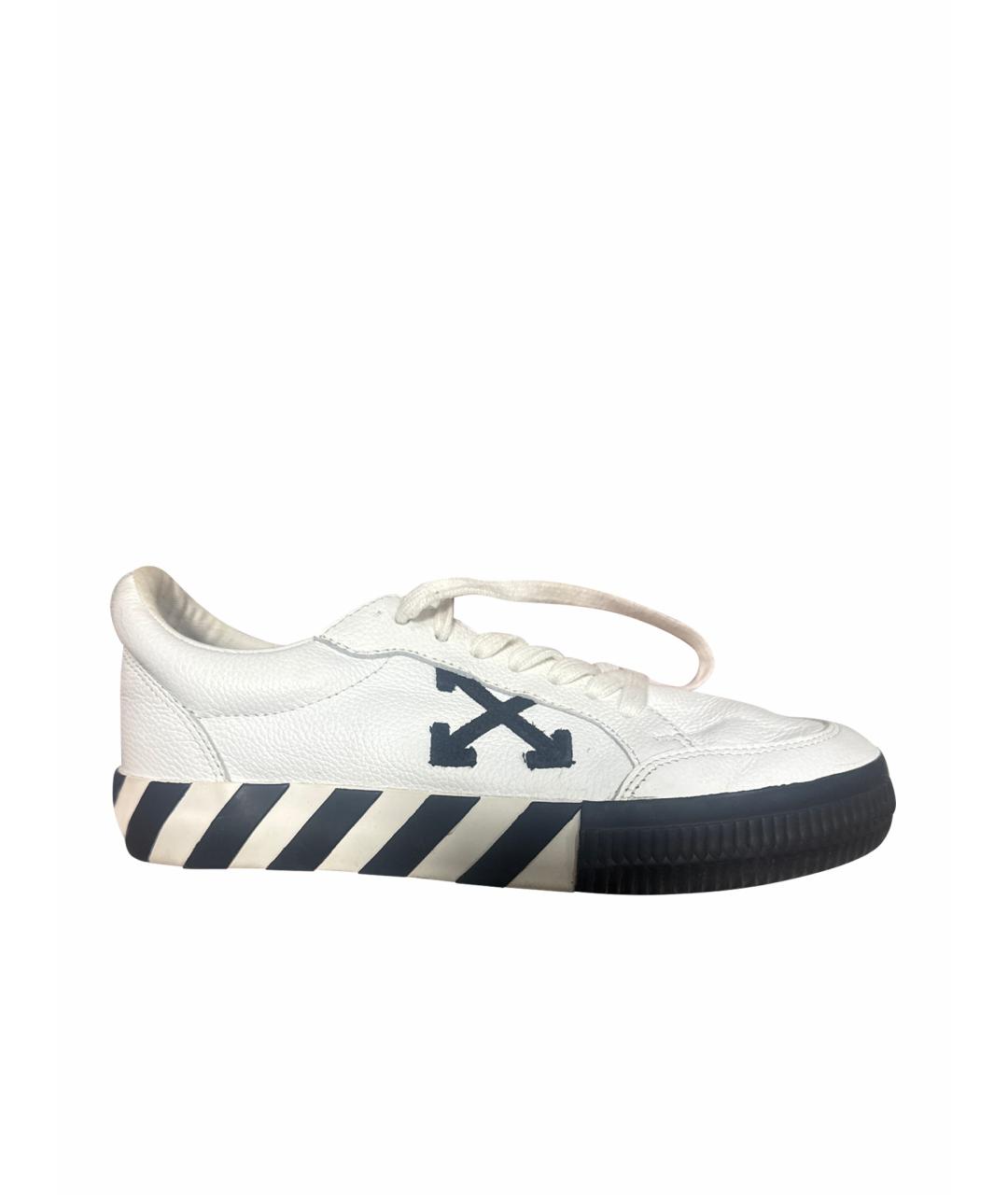 OFF-WHITE Белые кожаные кеды, фото 1