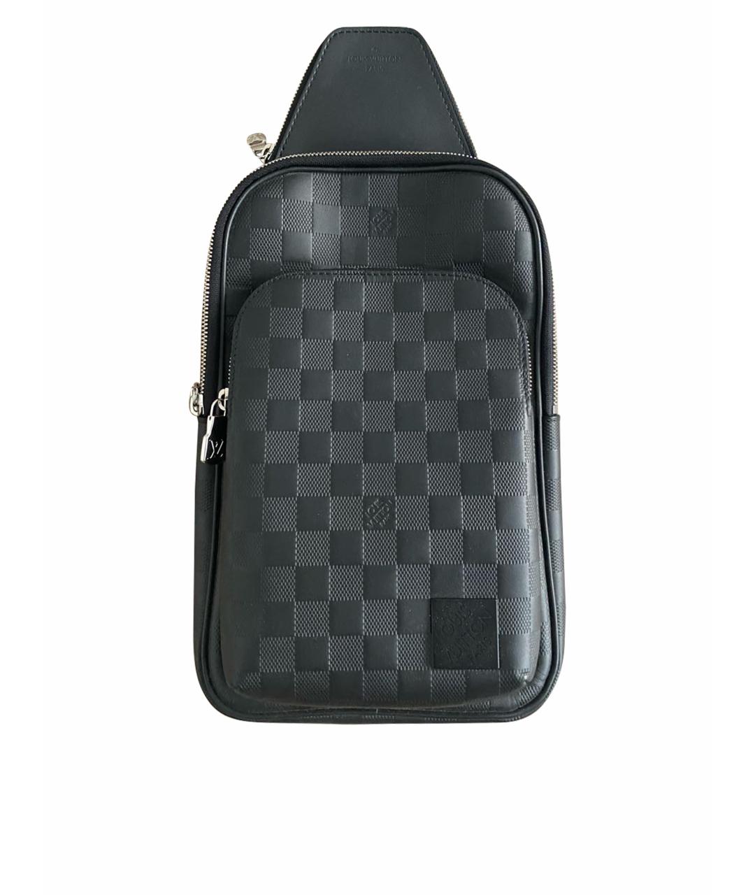 LOUIS VUITTON Черная кожаная сумка на плечо, фото 1