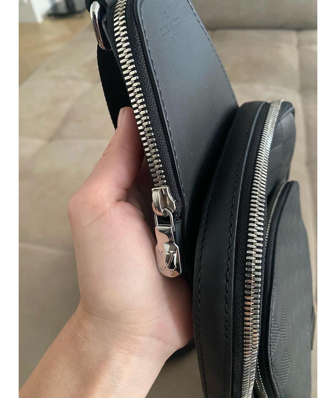 LOUIS VUITTON Черная кожаная сумка на плечо, фото 2
