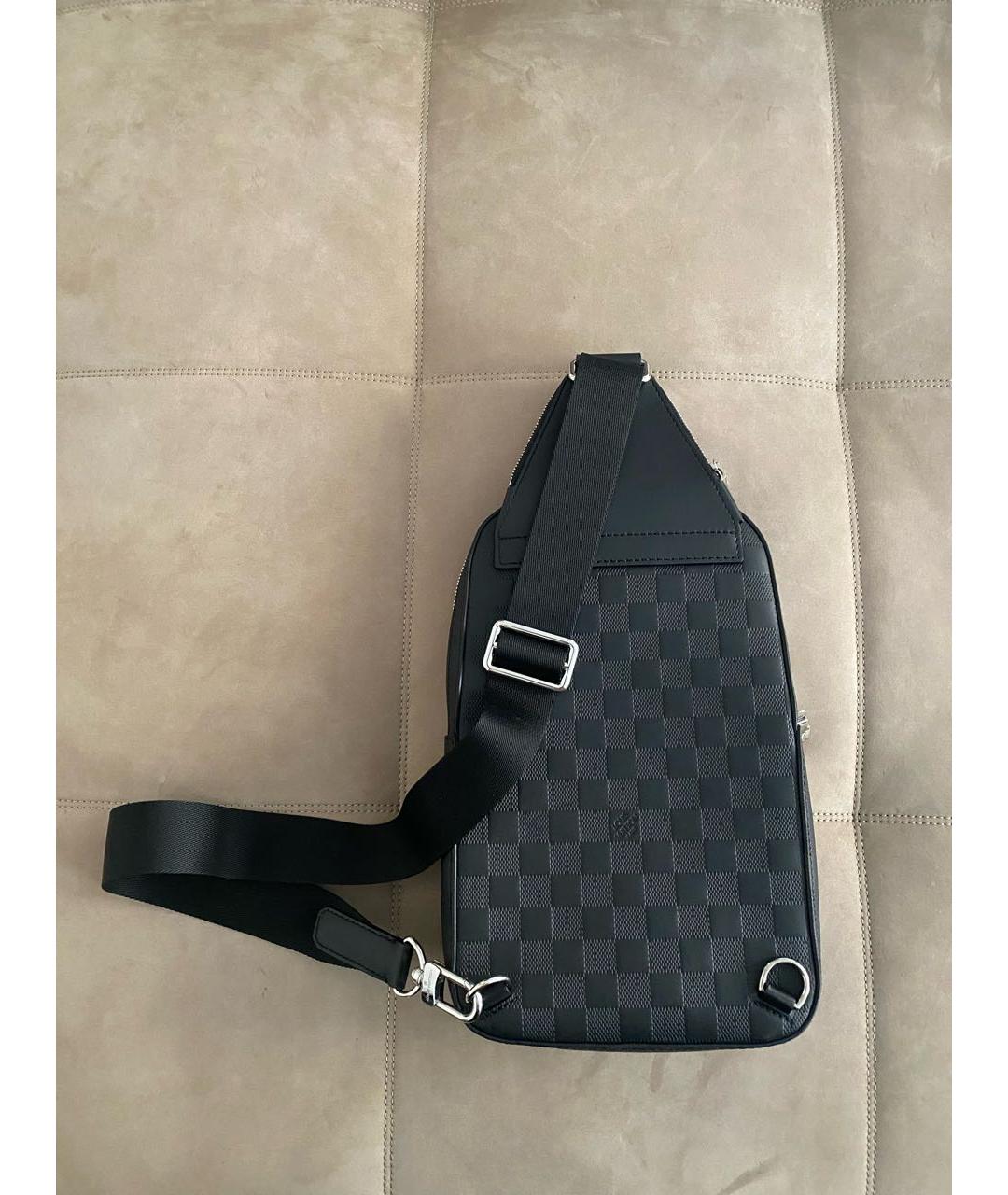 LOUIS VUITTON Черная кожаная сумка на плечо, фото 3
