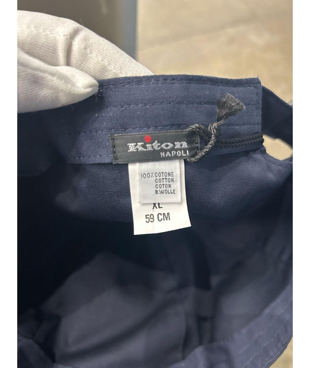 KITON Темно-синяя хлопковая кепка/бейсболка, фото 6