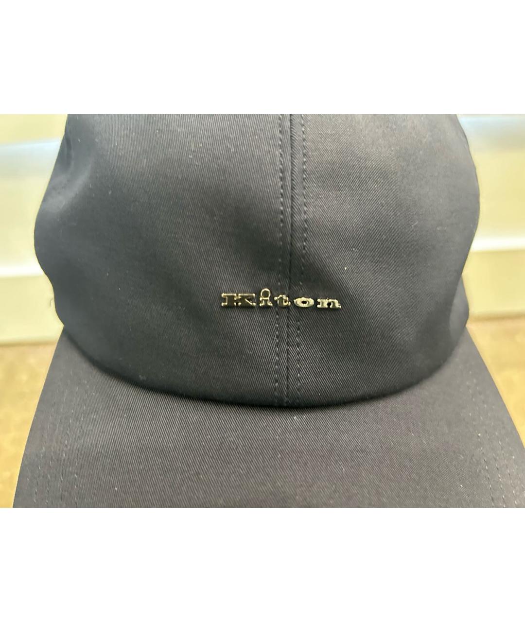 KITON Темно-синяя хлопковая кепка/бейсболка, фото 4