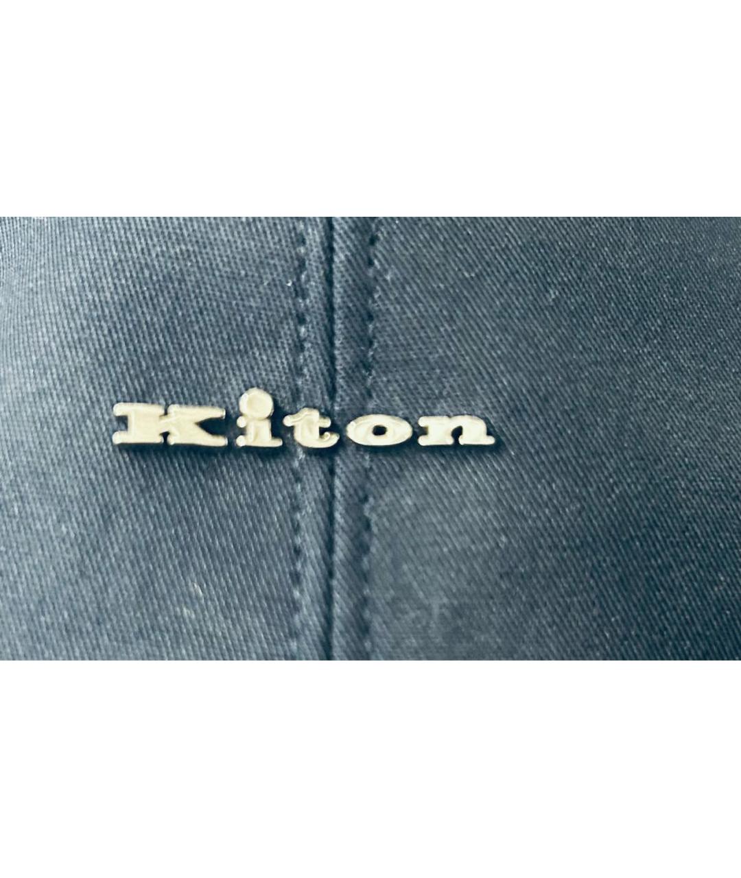 KITON Темно-синяя хлопковая кепка/бейсболка, фото 7