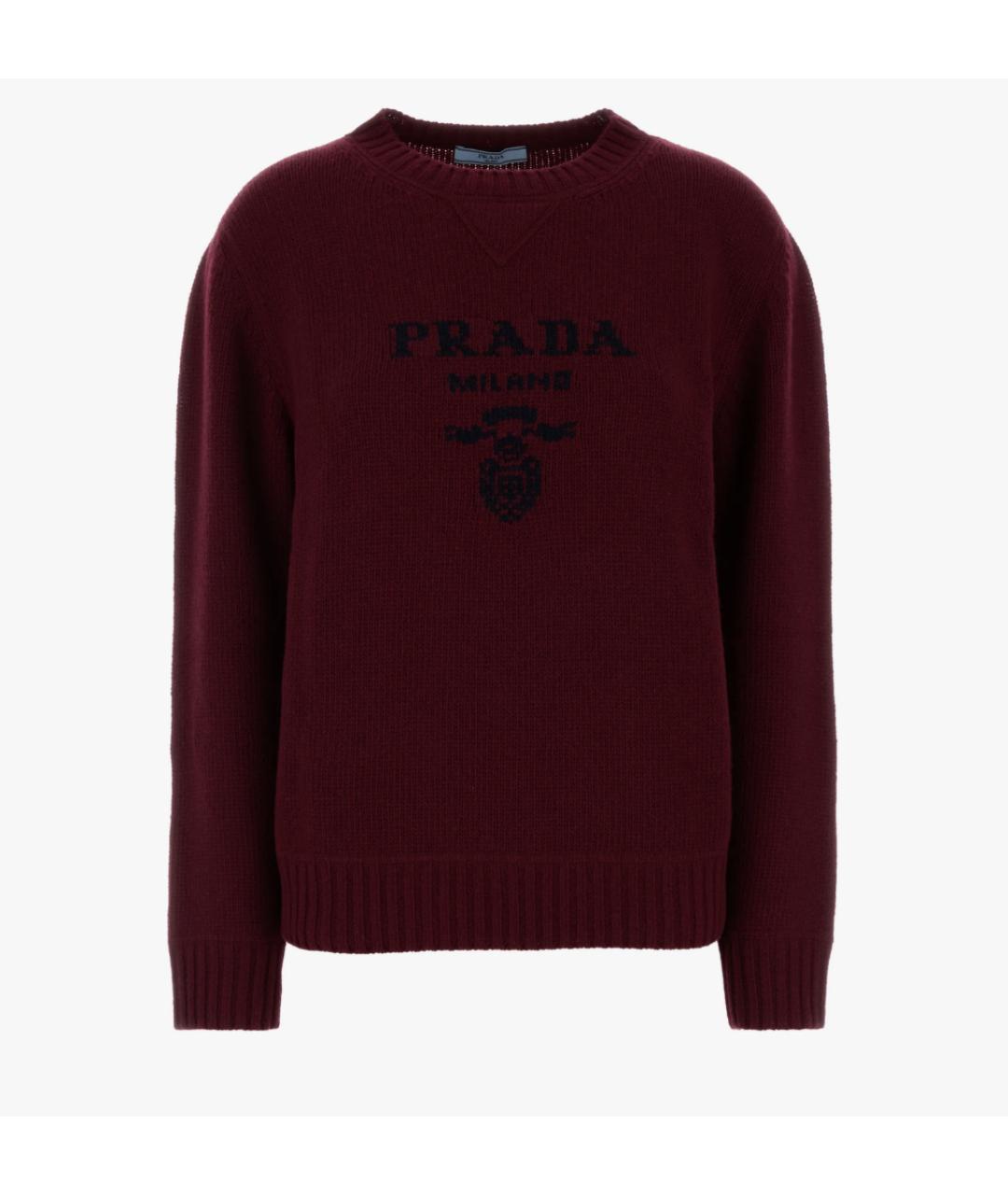 PRADA Бордовый шерстяной джемпер / свитер, фото 4
