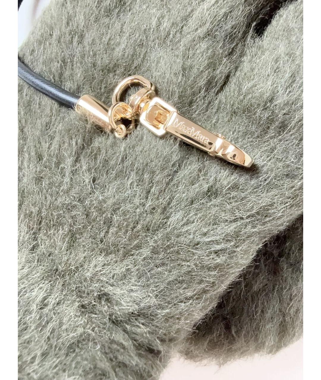 MAX MARA Хаки шерстяные варежки, фото 4