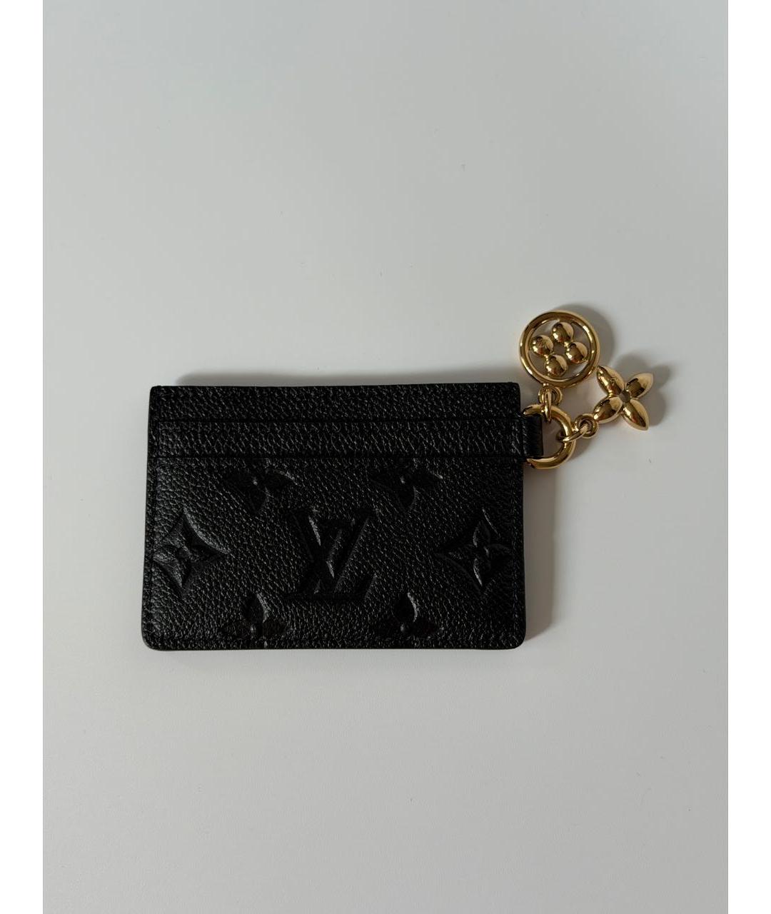 LOUIS VUITTON Черный кожаный кардхолдер, фото 2