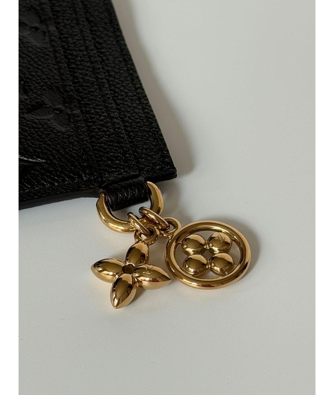 LOUIS VUITTON Черный кожаный кардхолдер, фото 4